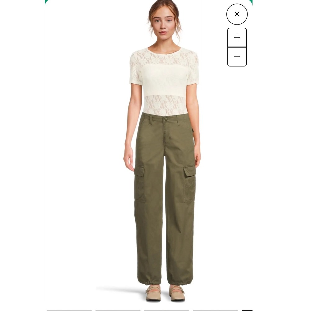 Levi's '94 Baggy Cargo Pants‎ Olive Green Utility Pocket Cotton Size 26
